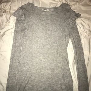 Madewell Gray Ruffle Long sleeve